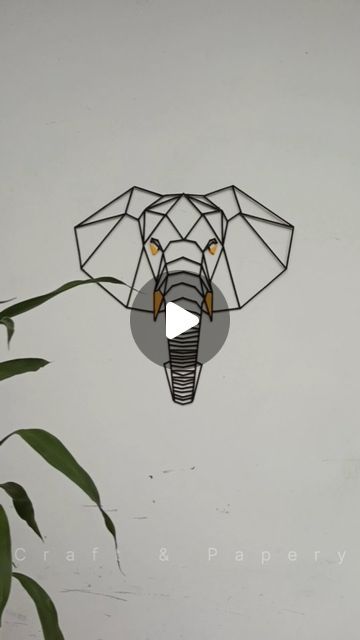 Bamboo Crafts Decor Wall Art, Elephant Geometric, Bamboo Wall Decor, Diy Elephant, Aesthetic Craft, Diy Bamboo, Elephant Wall Hanging, Geometric Elephant, Geometric Face