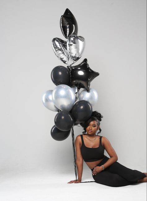 Birthday Photoshoot With Balloons, Photoshoot With Balloons, Balloons White, Cake Day, Box Braids Hairstyles For Black Women, Birthday Shoot, Glam Photoshoot, Fun Birthday Party, Fun Photoshoot