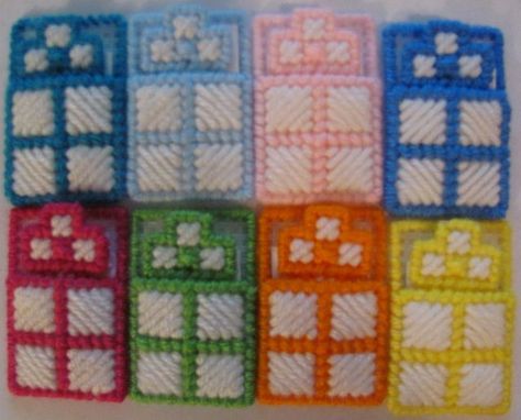 Cross In My Pocket, Craft Boutique, Plastic Canvas Books, Bunny Blanket, Plastic Canvas Ornaments, Plastic Canvas Patterns Free, Blue Pink Purple, Plastic Crafts, Luck Charm