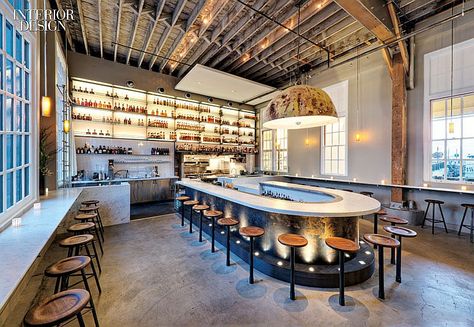 Food and Wine: New Restaurants in North America | Hard Water in San Francisco by Lundberg Design. #design #interiordesign #interiordesignmagazine #architecture #restaurant #decor U Shaped Bar, Luminaire Original, Whisky Bar, Bar Design Restaurant, Interior Design Magazine, Restaurant Interior Design, Hospitality Design, Hard Water, Restaurant Interior