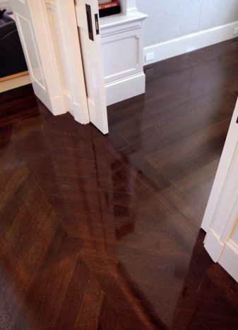 Herringbone Hallway, Dark Oak Wood Floors, Herringbone Floors, Wood Floor Design, Herringbone Wood Floor, Herringbone Wood, Wood Floor Kitchen, Dark Hardwood, Wood Floors Wide Plank