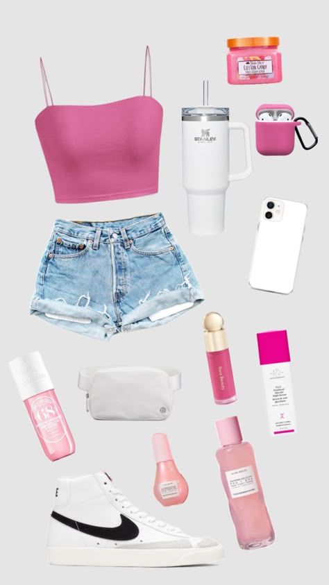 Outfit inspo! #outfitinspo #fyp #outfit #pink Preppy Fits, Preppy Summer Outfits, Outfit Pink, Casual Preppy Outfits, Trendy Outfits For Teens, Cute Preppy Outfits, Trendy Summer Outfits, Preppy Summer, Outfits For School