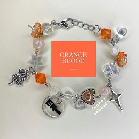 Enhypen Bracelet, Jewelry Kpop, Orange Blood, Pop Jewelry, Pretty Jewelry Necklaces, Handmade Jewelry Tutorials, Jewelry Accessories Ideas, Beaded Bracelets Diy, Cute Bracelets