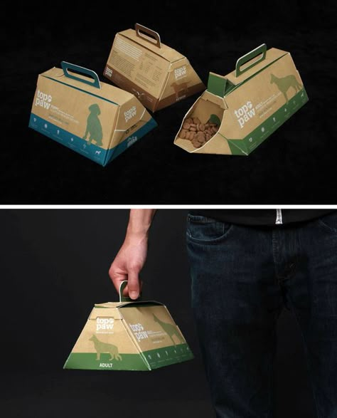 Portable, on-the-go dog food packaging with a built-in bowl. | 31 Mind-Blowing Examples of Brilliant Packaging Design Spices Packaging Design, Brilliant Packaging Design, Creative Packaging Design Inspiration, Dog Food Packaging, Interesting Packaging, Brilliant Packaging, Pet Food Packaging, Clever Packaging, Innovative Packaging