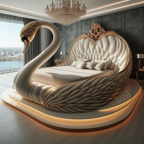 Swan Bed, Bedroom Ideas Interior Design, Decorating Ideas Bedroom, Thanksgiving Table Decor Ideas, Amazing Bedroom Designs, Beautiful Bedroom Decor, Fantasy Furniture, Unusual Furniture, Thanksgiving Table Decor