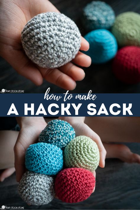 Did you play Hacky Sack in your younger days? Learn how to crochet a hacky sack with this super quick, super easy pattern! Free Crochet Hacky Sack Patterns, Diy Hacky Sack, Crochet Items That Sell Well Free Patterns, Crochet Hacky Sack Pattern Free, Diy Crochet Projects Step By Step, Crochet Items For Kids, Free Crochet Patterns Easy Fast, Easy Crochet Items To Sell, Super Easy Crochet Projects