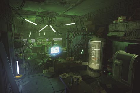 Sci Fi Japan, Cyberpunk Interior, Cyberpunk Building, Cyberpunk Room, The Hives, The Neon Demon, Art Cyberpunk, Shanty Town, Future Soldier