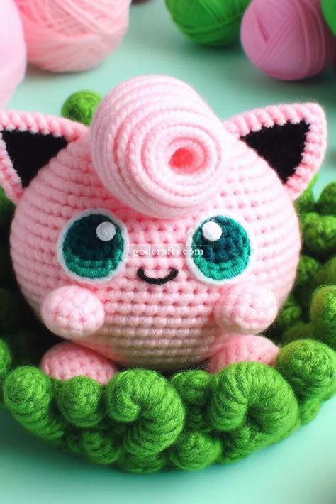 God Crafts, Pikachu Crochet, Pokemon Jigglypuff, Pokemon Crochet Pattern, 151 Pokemon, Crochet Pokemon, Pokemon Pattern, Crochet Disney, Crochet Animals Free Patterns