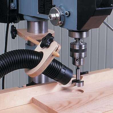 Drill Press Dust Collector Downloadable Plan Thumbnail Arbejdsplads Garage, Woodworking Drill Press, Drill Press Table, Wood Magazine, Learn Woodworking, Diy Holz, Popular Woodworking, Wood Plans, Dust Collector