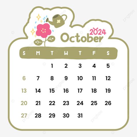 Cute October Calendar 2024, 2024 October Calendar, October Calendar Aesthetic, October 2024 Calendar, October Calendar 2024, Wedding Dulhan Pose, Wedding Dulhan, Calendar October, Calendar Png