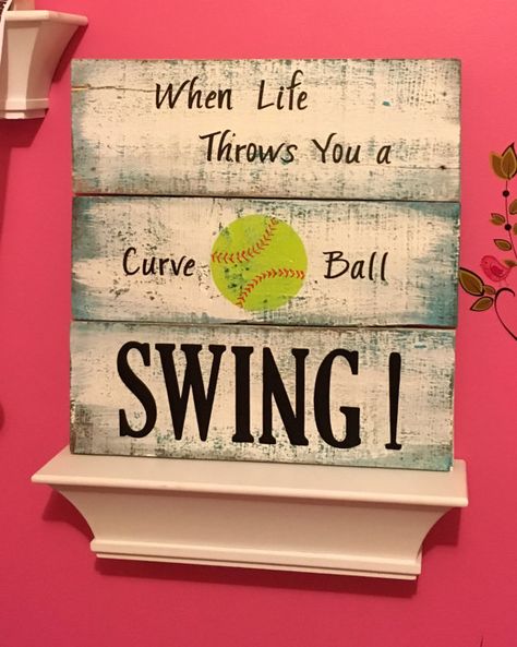 Softball Sign Girls Bedroom Decor by TamieMarieDesign on Etsy Softball Bedroom Ideas, Softball Bedroom, Softball Decor, Softball Room, Softball Sign, Softball Decorations, Softball Party, Softball Crafts, Baseball Crafts