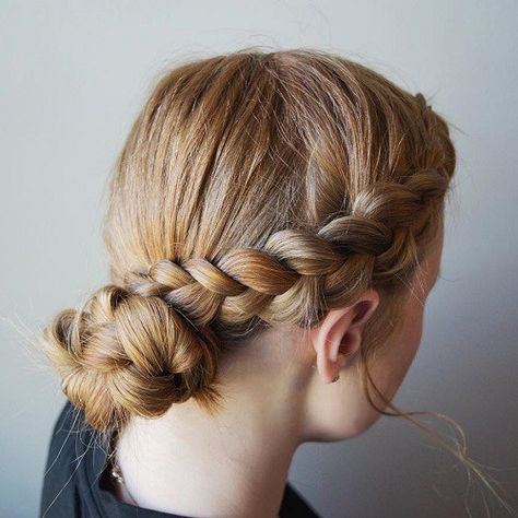 Side Braid Into Bun Casual Updo Teenage Hairstyles For School, Updo Casual, Girls School Hairstyles, Teenage Hairstyles, Mackenzie Foy, Cute Hairstyles For School, New Short Hairstyles, Easy Hairstyles For School, Back To School Hairstyles