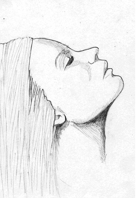 Woman Face Sketch by Hendy Thong, via Behance Side Face Drawing, Girl Face Drawing, Female Face Drawing, Profile Drawing, Drawing Hands, Drawing Hair, Woman Sketch, Drawing Faces, Face Sketch