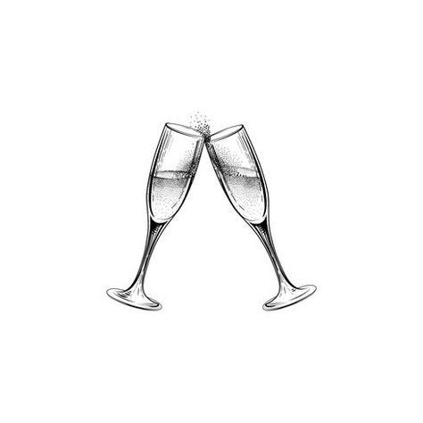 Matching Champagne Tattoo, Champagne Flute Drawing, Tattoo Cards Design, Prosecco Glass Tattoo, Tiny Champagne Glass Tattoo, Champagne Glasses Tattoo, Champagne Tattoo Ideas, Champagne Flute Tattoo, Champagne Sketch