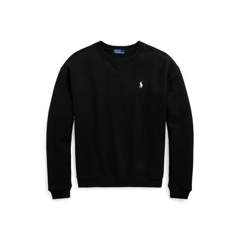 Fleece Crewneck Sweatshirt Ralph Lauren Crewneck, Wimbledon Fashion, Ralph Lauren Fleece, Women Ralph Lauren, Black Crewneck, Ralph Lauren Women, Polo Sport, Black Sweatshirt, Ralph Lauren Collection