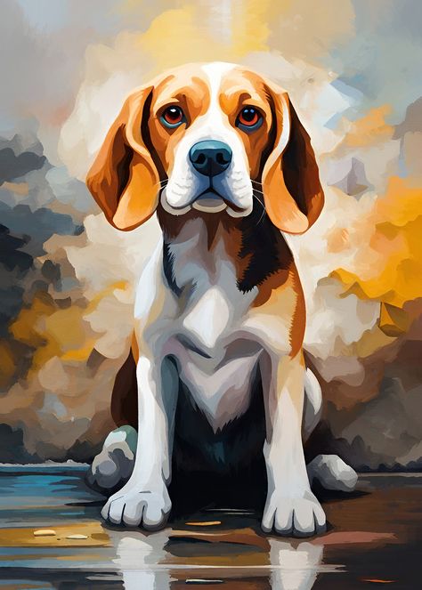 Dog Painting Pop Art, Painting Clipart, Dogs Watercolor, Watercolor Dogs, Dog Watercolor Painting, Beagle Art, Golden Retriever Art, Dog Portraits Art, Watercolor Dog Portrait