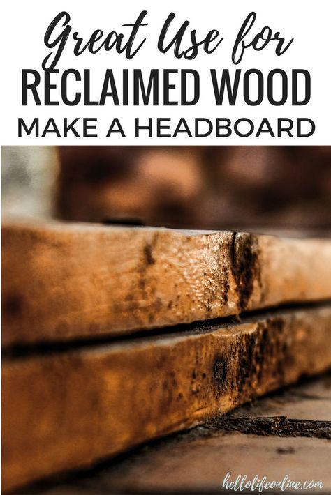 DIY Reclaimed Wood Headboard Idea- Bring your bedroom up a notch to AWESOME with this easy to follow tutorial on how to make your own rustic chic headboard using reclaimed wood! Diy Reclaimed Wood, Pink Headboard, Reclaimed Wood Headboard, How To Make Headboard, Wood Projects Plans, Diy Headboards, Diy Headboard, Upcycled Home Decor, Wood Headboard