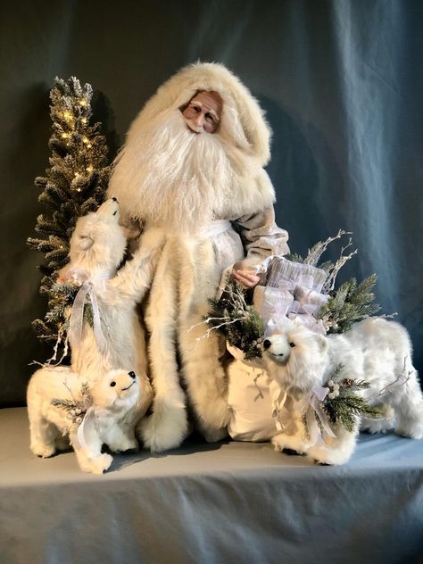 Magical Country Christmas| Small Santa | Stone Soup Santa Woodland Santa, Woodland Christmas Decor, Grizzly Bears, Baby Polar Bears, Stone Soup, Holiday Greenery, Oh Happy Day, Brown Suede Boots, Woodland Christmas