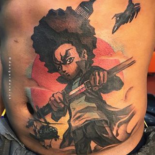 Huey Freeman Tattoo, Huey Freeman, Melanin Art, Stylist Tattoos, Sleeve Men, Tattoo Life, Tattoo Sleeve Men, Cartoon Movies, Tattoo Sleeve