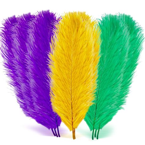 Diy Party Costumes, Mardi Gras Party Decorations, Carnival Crafts, Purple Feathers, Mardi Gras Crafts, Party Decoration Items, Carnival Decorations, Table Centerpiece Decorations, Carnival Costume