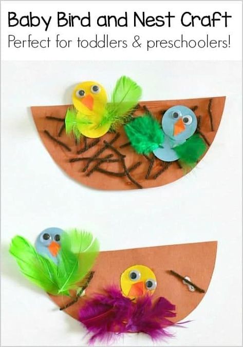 Bird Crafts Preschool, Nest Craft, Bird Nest Craft, Spring Arts And Crafts, Craft For Toddlers, Spring Art Projects, Spring Preschool, Spring Crafts For Kids, Summer Crafts For Kids