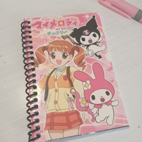 #sanrio #notebook #sanrionotebook #kuromy #mymelody #kuromyandmymelody #kuromynotebook #mymelodynotebooj Sanrio Notebook, Sanrio Icons, School Notebooks, Kawaii Stationery, Fairytale Dress, Fairy Tales, Notebook, Stationery, Drawings