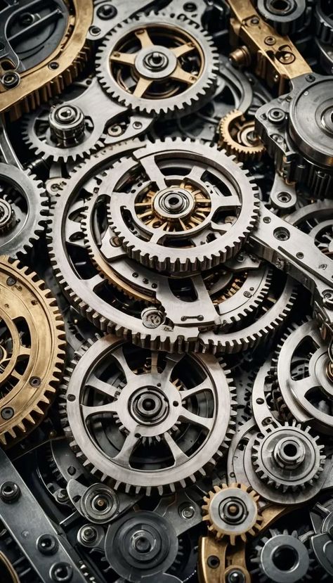 Mechanical Engineering Wallpaper, Dj Tattoo, Steampunk Photography, Steampunk Machines, Gears And Cogs, River Time, Clock Work, Optical Illusion Wallpaper, Mechanical Gears