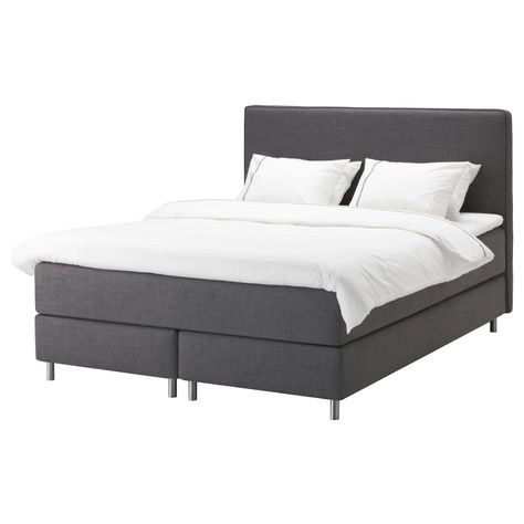 DUNVIK Divan bed - Hövåg firm, Tussöy dark grey - IKEA Divan Cama, Cama Ikea, Bed Base Frame, Head Boards, Bed Legs, Ikea Bed, Box Spring Bed, Divan Bed, Ikea Family