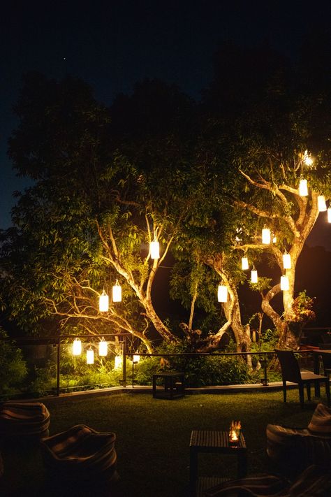 Backyard Candles Ideas, Campsite Lighting Ideas, Campsite Lighting, Backyard Lighting Ideas, Backyard Trees, Solar Path Lights, Led String Lights Outdoor, Backyard Plan, Outdoor Party Lighting