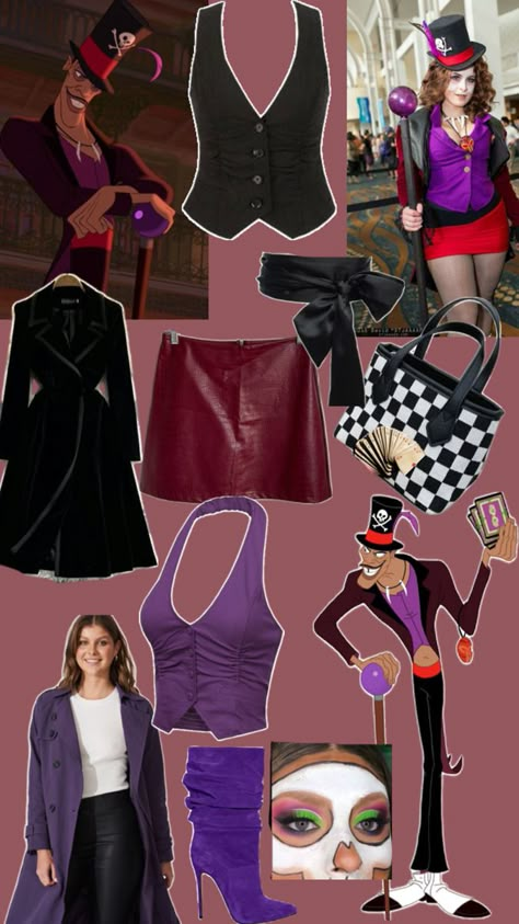 Outfit pieces inspired by Dr Facilier Vintage Halloween Costumes, Doctor Halloween Costume, Disney Villain Costumes, Cartoon Halloween Costumes, Dr Facilier, Classy Halloween Costumes, Bff Halloween Costumes, Outfit Pieces, Hot Halloween Outfits