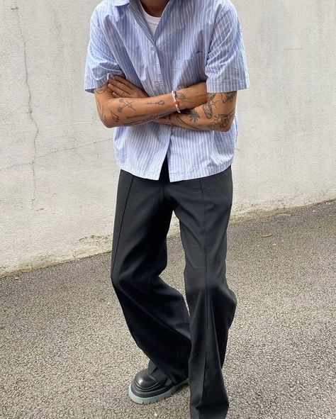 Masc Outfit Inspirations, Mens Trousers Outfit, Find Your Own Style, Guys Fits, Guy Fits, Instagram Jewelry, Street Style Outfits Men, Mens Outfit Inspiration, Mens Fashion Streetwear