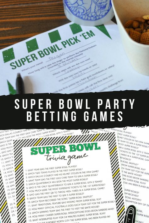 Touchdown Super Bowl Party Betting Games - Fun Party Pop Super Bowl Betting Games, Super Bowl Props, Super Bowl Party Games, Super Bowl Trivia, Super Bowl Bingo, Superbowl Party Games, Super Bowl Ideas, Super Bowl Game, Super Bowl Party Ideas