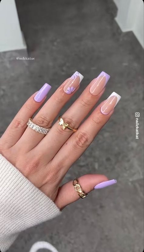 Elegant Touch Nails, Summer Nail Ideas, Lilac Nails, Purple Acrylic Nails, Nails Yellow, Lavender Nails, Summery Nails, Girly Acrylic Nails, Work Nails