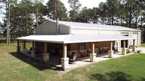 Barndominium Pictures, Texas Barndominium, Pole Barn Garage, Metal Building House Plans, Metal House Plans, Steel Building Homes, Barndominium Plans, Pole Barn House Plans, Barndominium Floor Plans