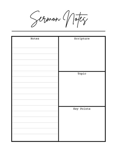 FREE sermon notes PDF from #FWMpodcast #FWMStudyCommunity Bible Study Note Taking Templates, Bible Notes Goodnotes, Free Printable Sermon Notes For Adults, Bible Study Notebook Templates, Sunday Sermon Notes, Bible Sermons Notes, Bible Study Template Ipad, Bible Note Taking Template, Free Sermon Notes Printable