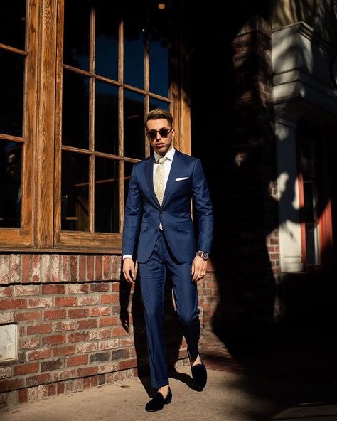 Blake Scott, Blue Suits, Kinds Of Colors, Man Style, Style Change, Gentleman Style, Blue Suit, Men's Style, Mens Suits