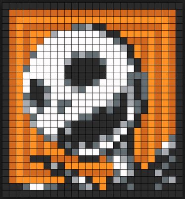 . Skeleton Pixel Art Grid, Pixel Art Halloween, Grille Pixel Art, Pixel Blanket, Pixel Art Minecraft, Modele Pixel Art, Jack Skeleton, Easy Pixel Art, Pixel Art Templates