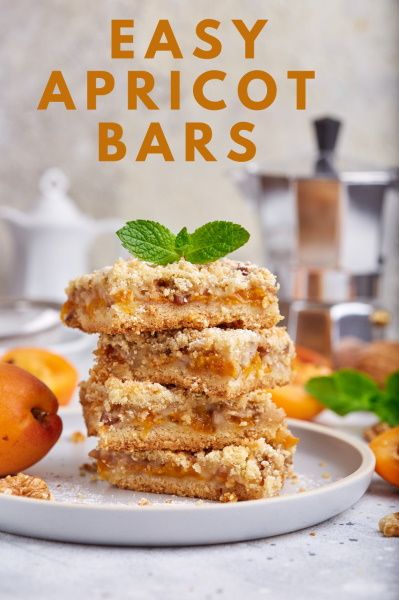 Apricot Bars Apricot Nut Bars, Apricot Bars With Dried Apricots, Dry Apricot Recipes, Dried Apricot Recipes Baking, Canned Apricot Recipes, Apricot Ideas, Apricot Squares, Apricot Bars Recipe, Jam Squares