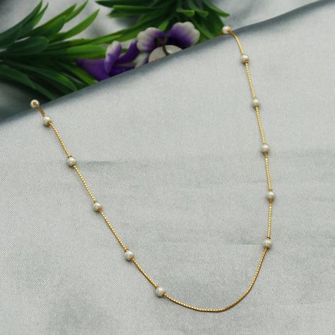 Daily Wear Gold Chains For Women Indian, Regular Wear Gold Chains, Daily Wear Chains, Chains For Women Gold, Gold Chain Design For Girls Latest, Traditional Gold Beaded Chain, Indian Gold Chain, Elegant 22k Gold Yellow Chain Necklace, 22k Gold Necklace