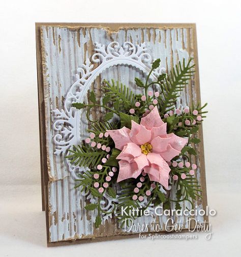 Chic Christmas Cards, Shabby Chic Christmas Cards, Greeting Cards Christmas, Poinsettia Cards, Baby Cards Handmade, Card Making Ideas, Shabby Chic Cards, Shabby Chic Frames, Handmade Greeting Cards