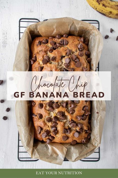 Healthy Chocolate Chip Banana Bread Gf Chocolate Chip Banana Bread, Gluten Free Banana Bread Chocolate Chips, Healthy Banana Chocolate Chip Bread, Gluten Free Banana Bread With Applesauce, Gf Banana Bread Muffins, Banana Bread Gluten Free Recipe, Healthy Banana Bread Gluten Free, Gluten Free Chocolate Chip Banana Bread, Gluten Free Dairy Free Banana Bread