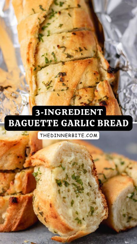 Looking for an easy yet scrumptious way to spice up your dinner? 🥰 Look no further! Our Baguette Garlic Bread - The Dinner Bite 🍞🧄 recipe is here to save your day! It's a delightful combination of warm, soft baguette with aromatic garlic butter and herbs, perfect for dipping or serving alongside your favorite dishes. Get ready to be the star of the dining table! 🌟 Yummy Garlic Bread, Baguette Recipe Ideas Appetizers, Garlic Bread With Fresh Garlic, Recipes For Baguettes, How To Make A Baguette, Bread For Italian Dinner, Bread Recipes For Dinner, Bagett Bread Recipes, Things To Make With A Baguette