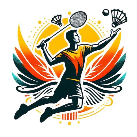 Logo Badminton Design, Badminton Background Design, Badminton Logo Design, Badminton Logo Design Sports, Badminton Cartoon, Badminton Clipart, Badminton Tournament Poster Design, Badminton Stickers, Badminton Design