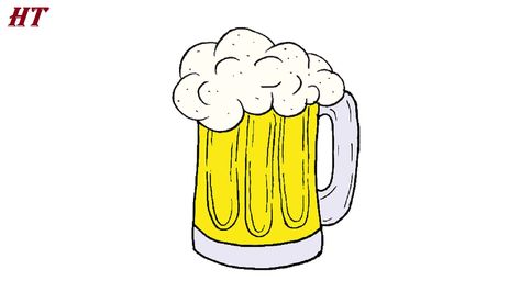 How to draw a Beer Step by Step Beer Drawing, Beer Cartoon, Mug Of Beer, Cool Beer, Drawing Instructions, Drawing Tutorials For Beginners, Easy Drawing Tutorial, Drawing Tutorial Easy, Drawing For Beginners