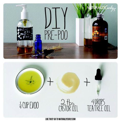 DIY Pre-Poo: Pretty much what I do, but I add coconut oil. It gives super smooth hair! Diy Olive Oil, Pre Poo Natural Hair, Hair Recipes, Oil For Curly Hair, Coconut Oil Hair Growth, Coconut Oil Skin Care, Coconut Oil Hair Mask, Homemade Hair Products, Olive Oils