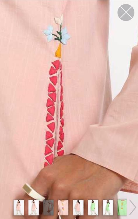 Aplic Work Design Kurti Simple, Aplic Work Design Kurti, Aplic Work Design, Kurti Simple, Aplic Design, Aplic Work, Kurta Embroidery, Design Kurti, Simple Kurti