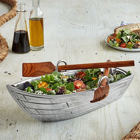 Love this quirky rowing boat design serving bowl - it even has utensils that are styled as oars! Gifts For Boaters, Nautical Gifts, Row Boat, Serving Utensils, Food Presentation, Unusual Gifts, Kitchen Items, Christmas Dinner, Serving Platters