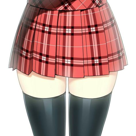 Simple Zettai Ryouiki Anime Skirts, Plaid Outfits, Chinese Dress, Plaid Skirts, Cute Anime Couples, Manga Girl, Pleated Skirt, Anime Drawings, I Hope