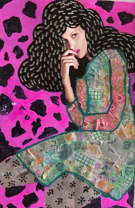 Painting On Magazine Pages, Mariko Koda, Creative Collage Ideas, Unusual Portraits, Naomi Vona, Collage Dress, Teesha Moore, Photography Collage, Magazine Collage