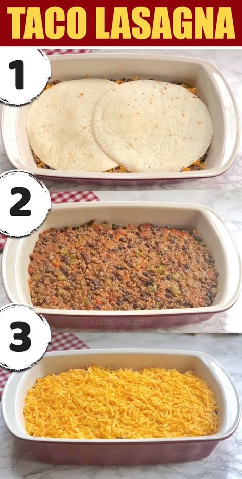 Family Dinner Recipe, Taco Lasagna, Fried Beans, Easy Family Dinner, Cheap Dinners, Easy Casserole Recipes, Beef Recipes Easy, Beef Recipes For Dinner, Beef Dinner